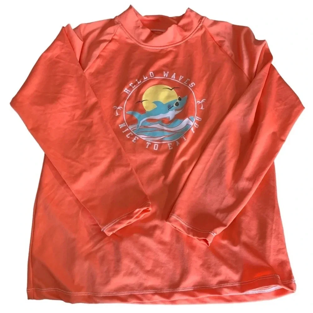 SUN Protection Zone kid size 12 orange Swim top